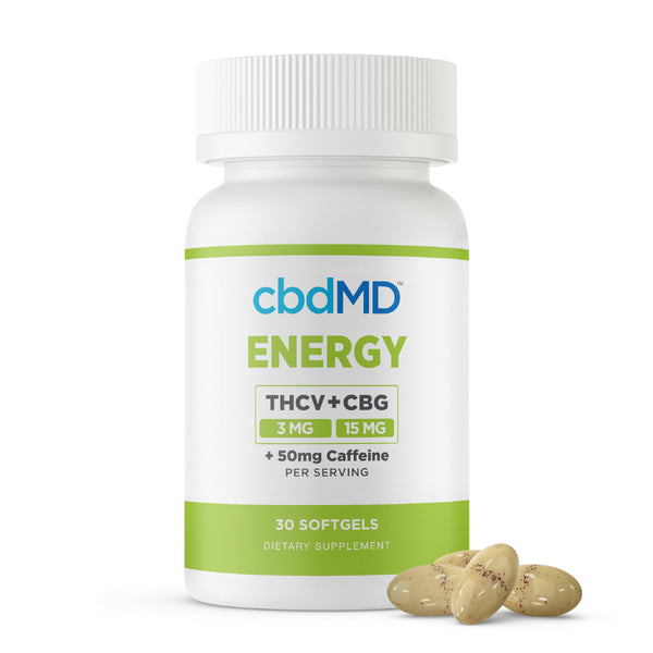 THCV + CBG Energy Softgels with Caffeine for Focus | cbdMD