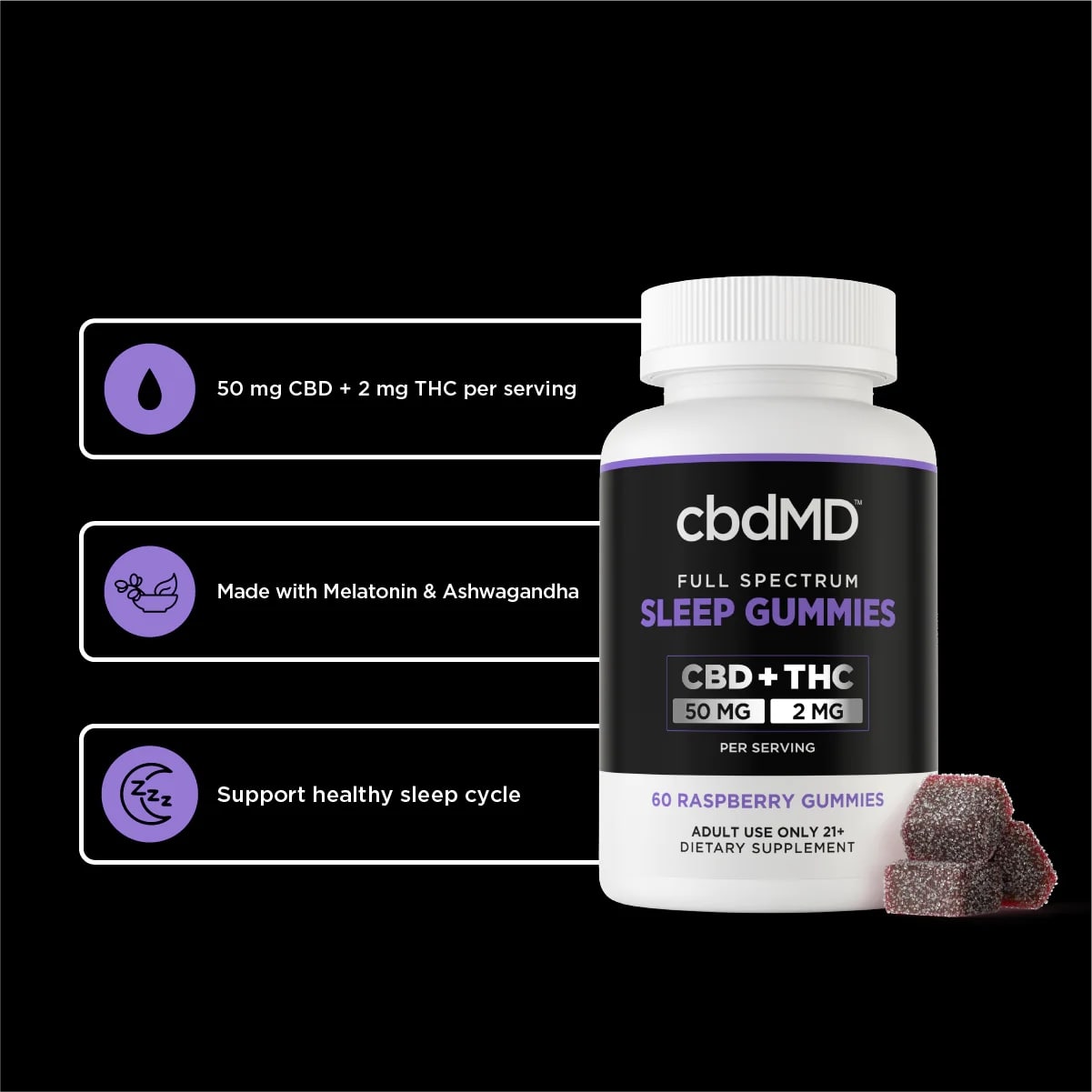 Gummies For Sleep: Full Spectrum CBD + THC | CbdMD